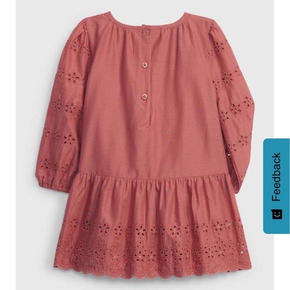 GAP Girls' Eyelet Tiered Dress - Rose - Picture 3 of 8